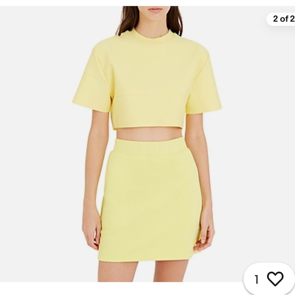 Herve Leger Yellow Bandage Crop Tee